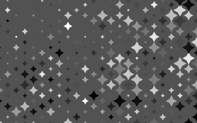 Light Silver, Gray vector texture with beautiful stars.