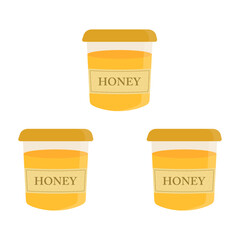 Honey jar icon. Simple and realistic honey icon for web and print isolated on white background.
