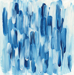 Blue ice cold brush stroke lines background. Navy winter nautical painted brushstrokes texture