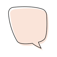 bubble speech pink color rectangular cloud