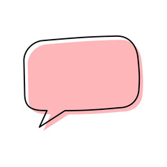 bubble speech pink color rectangular cloud