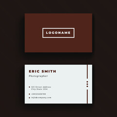 Minimal Professional Dark Brown Business Card Template premium vector