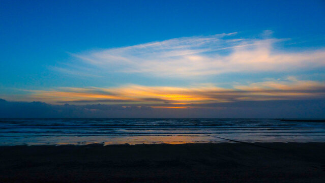 sunset on the Atlantic ocean - Sion - Vendee - France © christophe