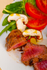 beef filet mignon grilled with vegetables