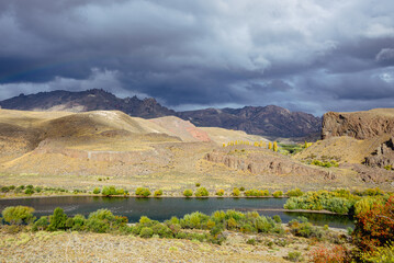 Fototapeta na wymiar Pre-mountain landscape of Argentine Patagonia