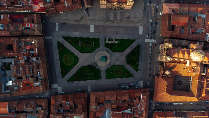 Aerial photography of the city. Plaza de armas de cusco. drone photography
