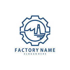 Gear Factory logo design vector, Creative Factory logo design Template Illustration