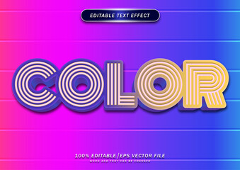 Fototapeta premium Colorful and editable text effect. line style text