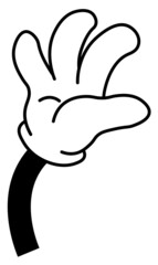 Hands gesture greeting and waving arm, vector