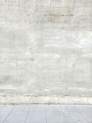 Perfect street background with space.gray cement wall and gray tile floor