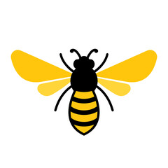Bee flat logo icon vector illustration mascot design
