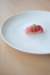 sushi on a white plate