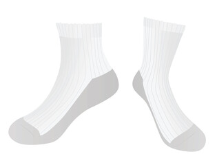 White sport socks. vector illustration