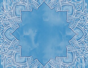 Mandala frame, border with ornamental design in indian mehndi style
