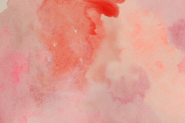 artistic pastel red, orange and pink watercolour background