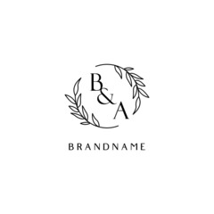 Letter BA monogram logo design inspiration, creative and elegant initial logo