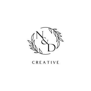 Letter ND monogram logo design inspiration, creative and elegant initial logo