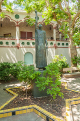 Statue of Pytagoras in the garden of Egyptian museum,San Jose,CA,USA