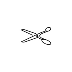 White scissors, illustration, vector on white background.