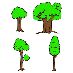 set of four trees