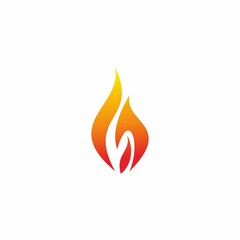 Fire flame logo design icon vector. 