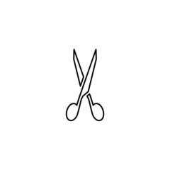 White scissors, illustration, vector on white background.