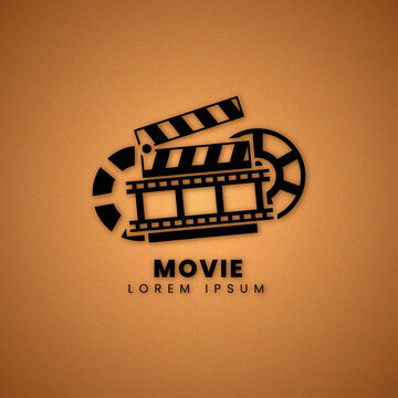 Cinema Movie Logo with Gradient Background Template