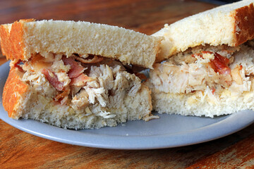 turkey, bacon and sage and onion stuffing sandwich