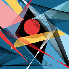 Abstract bright vector background of geometric shapes - 500613350
