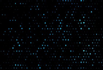 Dark blue vector cover with symbols of gamble.