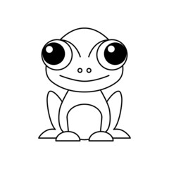 Frog cartoon coloring page illustration vector. For kids coloring book.