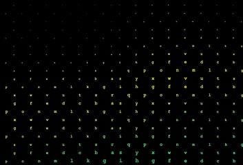 Dark green, yellow vector texture with ABC characters.