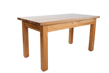 Fototapeta premium handmade wooden table on a white background with all the details