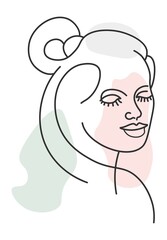 Abstract portrait of woman with ponytail hairstyle