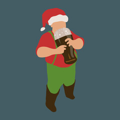 Christmas day Celebration having beer