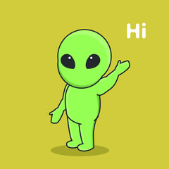 alien astronaut  galaxy universe space robot interstellar cute character vector icon cartoon doodle