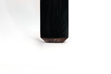 handmade wooden table on a white background with all the details