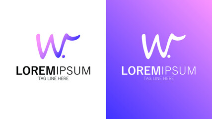 Letter W Web Logo Design Concept for Company Business Corporates Gradient color theme Vector EPS files
