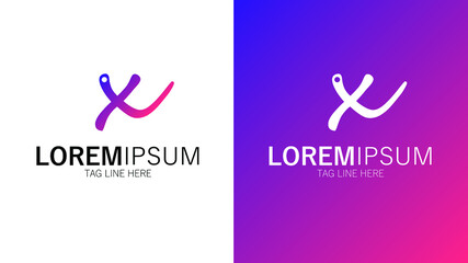 Letter X Web Logo Design Concept for Company Business Corporates Gradient color theme Vector EPS files