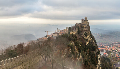Fototapeta na wymiar Fortress in San Marino