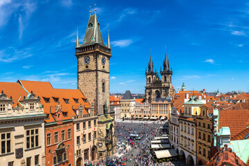 Fototapeta Panoramic aerial view of Prague obraz
