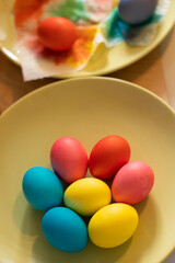 painted Easter eggs, vertical photo. High quality photo