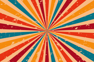 Circus retro color background Sunburst Old carnival circus banners vector festival arrow entertainment illustration - obrazy, fototapety, plakaty