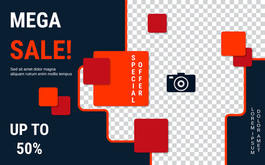 Mega sale banner vector design template