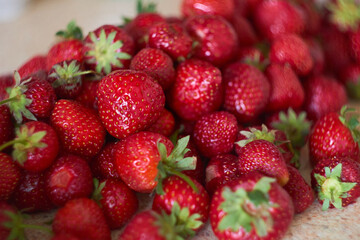 Fresh red strawberry in red color. High quality photo