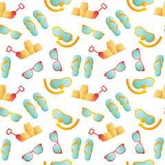 Summer seamless pattern. Repeat pattern.