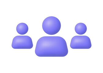 People icons 3D. Icon for web design. Cartoon 3D people vector illustration. Vector illustration design