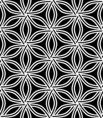 Vector seamless texture. Modern geometric background. Repeating geometric pattern with abstract flowers.