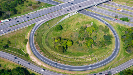 Aerial view of Sao Jose dos Campos, Sao Paulo, Brazil. View of the road interconnection.