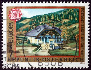 Postage stamp Austria 1990 Ebene Reichenau Post Office